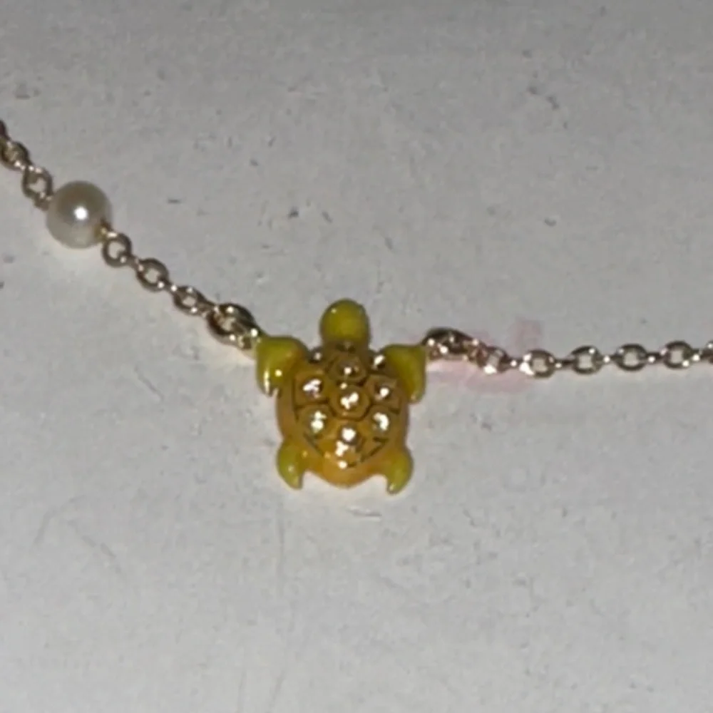 Charming Gold Turtle Pendant Necklace for Kids 14K Plated Hypoallergenic